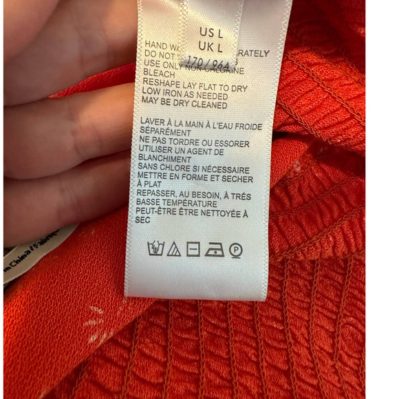 Urban Outfitters Floral Cropped Smocked Puff Long Sleeves Peasant Top size Large - Picture 7 of 11